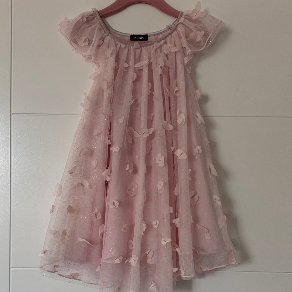Zunie Light Pink Floral Tulle Party Dress